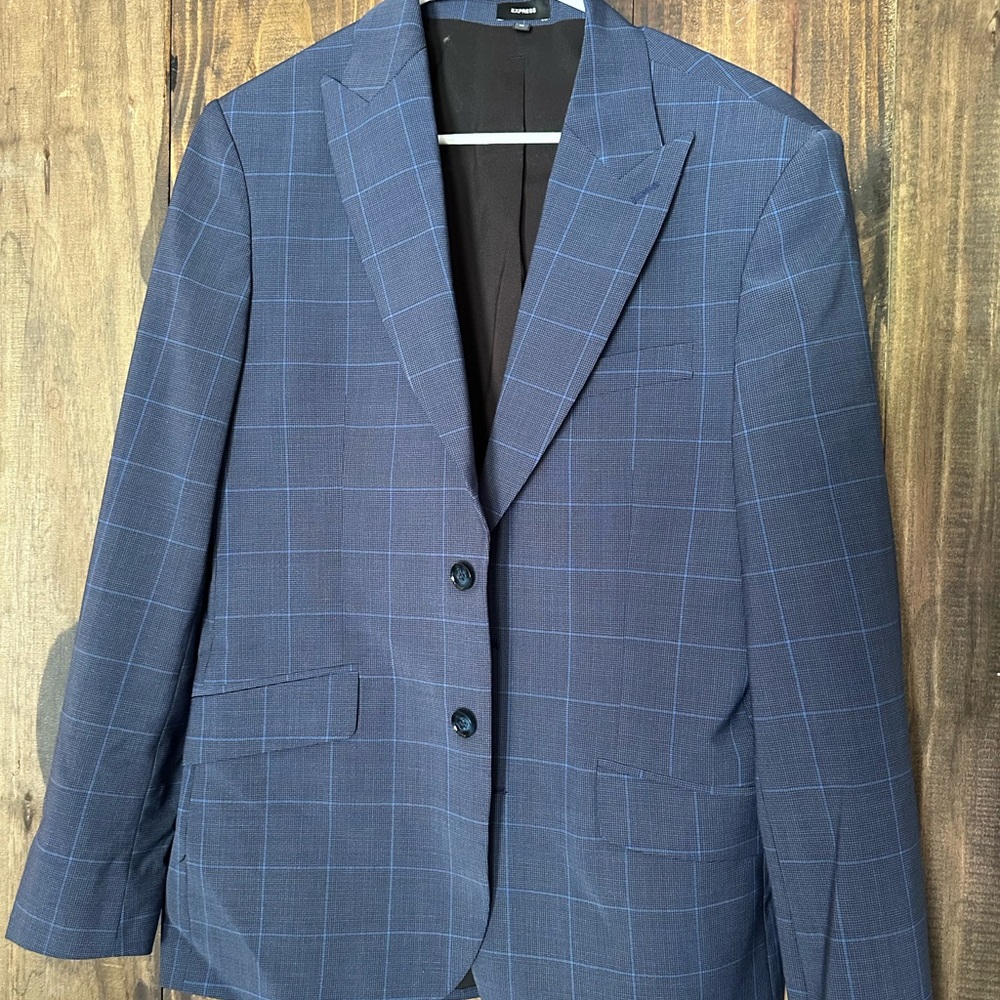 Jos. A. Bank Navy Plaid Blazer